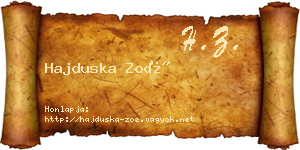 Hajduska Zoé névjegykártya